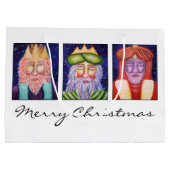 Drie Kings Art Kerstmis Large Cadeautasje (Achterkant)