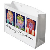 Drie Kings Art Kerstmis Large Cadeautasje (Achterkant Gekanteld)