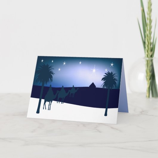 Drie Kings Bethlehem Christelijke kerstkaart Feestdagen Kaart (Voorkant)