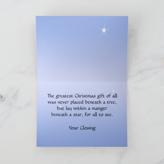 Drie Kings Bethlehem Star Christelijke kerst Feestdagen Kaart (Binnen)