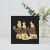 Drie Kings Day Black en Gold Happy Epiphany Feestdagenkaart (Staand voorkant)