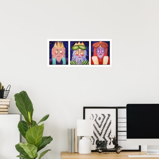 Drie Kings kerstkunst Poster (Thuiskantoor)