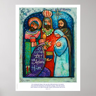 Drie Kings Kerstmis Poster, Matthew 2:11 vers Poster