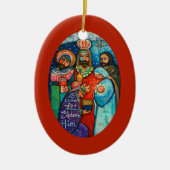 Drie Kings, laten we hem vrolijken op zijn kerstve Keramisch Ornament (Voorkant)