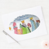Drie Kings Ovale Sticker (Envelop)