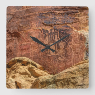Drie Kings Petroglyph - Mcconkie Ranch - Utah Vierkante Klok