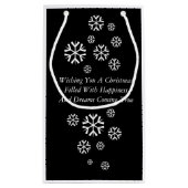 Drie kings sterren zwarte en witte kerst klein cadeauzakje (Achterkant)