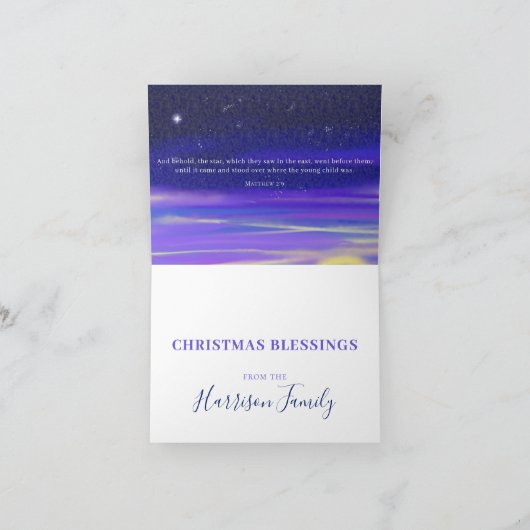 Drie Kings waterverf gepersonaliseerd Feestdagen Kaart (Binnen)