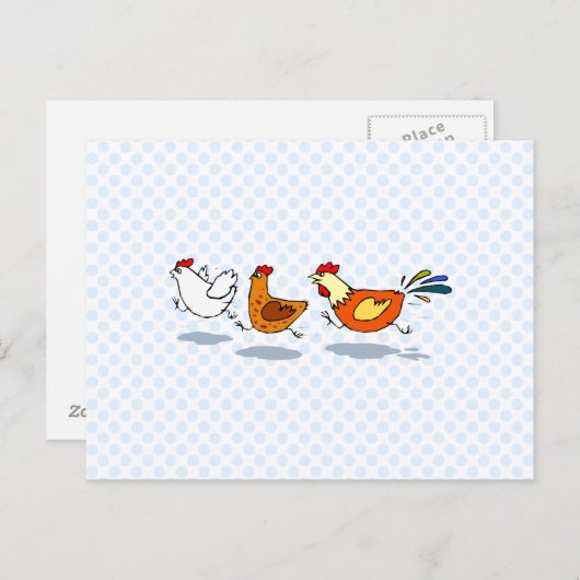 Drie kippen briefkaart (Voorkant / Achterkant)