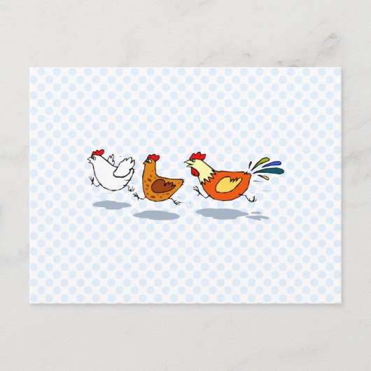 Drie kippen briefkaart (Voorkant)