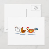 Drie kippen briefkaart (Voorkant / Achterkant)