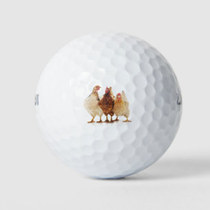 Drie kippen golfballen