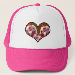Drie kippen in een hart, trucker pet
