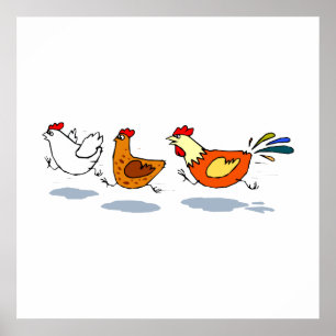 Drie kippen poster