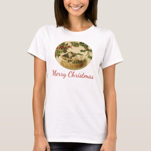 Drie Kitten in een Mand Shirt (Voorkant)
