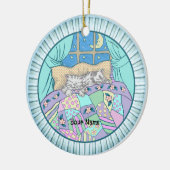 Drie Kittenkatten Slapen Keramisch Ornament (Links)