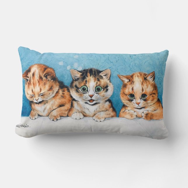 Drie Kittens, Cat, Louis Wain Kussen (Voorkant)