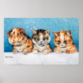 Drie Kittens, Cat, Louis Wain Poster (Voorkant)