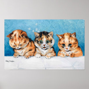 Drie Kittens, Cat, Louis Wain Poster