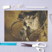 Drie Kittens die in een naaiwand spelen Tissuepapier (Craft)