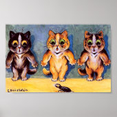 Drie Kittens en Beetle, Louis Wain Poster (Voorkant)