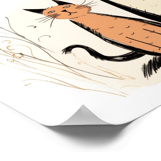 Drie Kittens en bloemen Poster (Hoek)