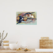 Drie Kittens en een Guitar Illustratie Poster (Keuken)