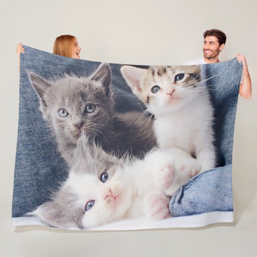 Drie Kittens Fleece Blanket (In situ)