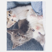 Drie Kittens Fleece Blanket Deken (Voorkant)