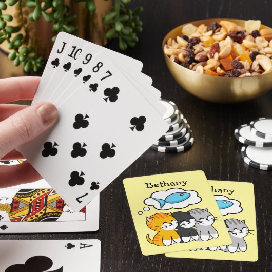 Drie Kittens gepersonaliseerd Pokerkaarten (Insitu)