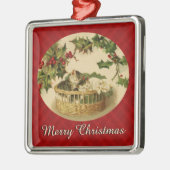 Drie Kittens in een kerstversiering Metalen Ornament (Links)