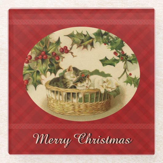 Drie Kittens in een Onderzetter met een mandje (Voorkant)