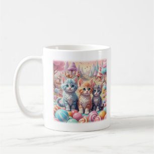 Drie Kittens in Snoep Land T-shirt Koffiemok
