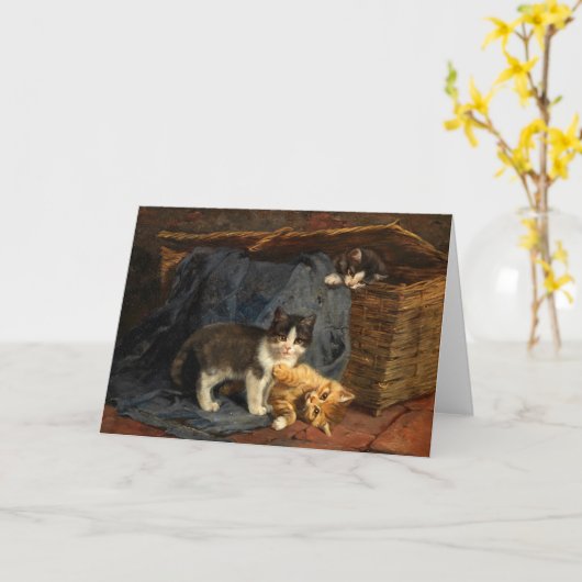 Drie Kittens | Julius Adam de Jongere Kaart (Gele Bloem)