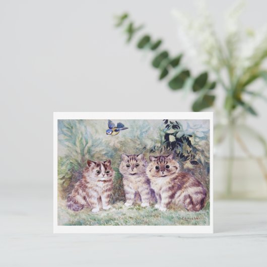 Drie Kittens, Louis Wain Briefkaart (Staand voorkant)