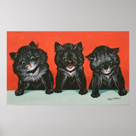 Drie Kittens, Louis Wain Poster (Voorkant)