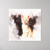 Drie kittens schattig en mooie waterverf canvas afdruk (Voorkant)