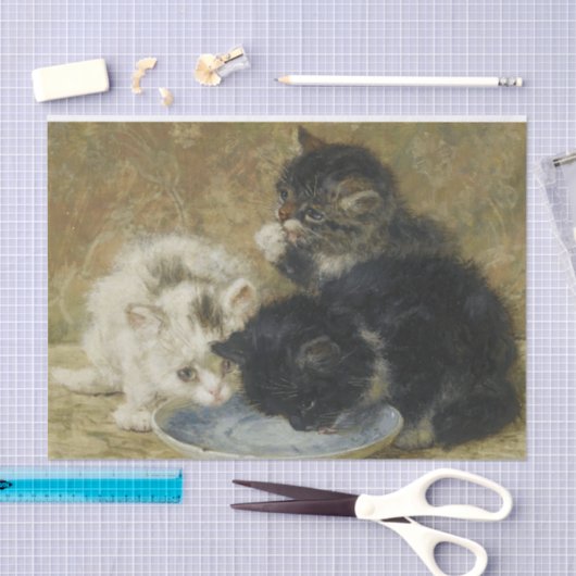 Drie Kittens van Henriette Ronner-Knip Tissuepapier (Craft)
