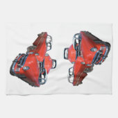 Drie Klassieke rode auto's, dikke handdoek (Horizontaal)