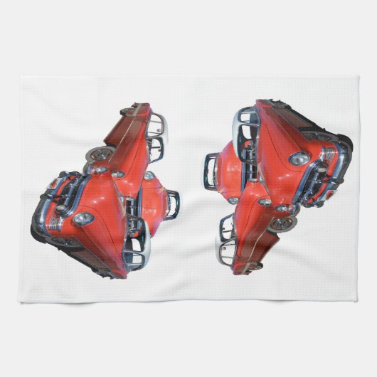 Drie Klassieke rode auto's, dikke handdoek