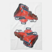 Drie Klassieke rode auto's, dikke handdoek (Verticaal)