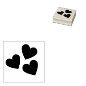 Drie klassieke Schattigee Solid Hearts Minimalist Rubberstempel (Gestempeld)