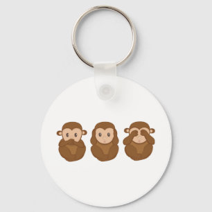 Drie kleine aapjes sleutelhanger