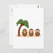 Drie kleine apen - três macaquinhos briefkaart (Voorkant / Achterkant)