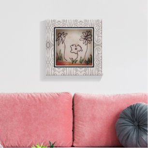 Drie kleine bloemen Santelmo Canvas Afdruk