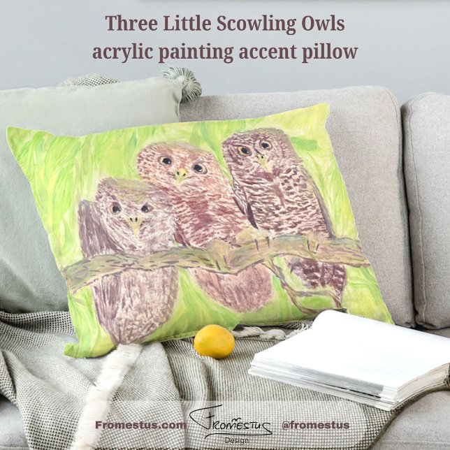 Drie kleine cowling-eigenaars - acrylschilderij. accent kussen (Creator heeft geüpload)