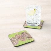 Drie kleine cowling-eigenaars - acrylschilderij. bier onderzetter (Rechterzijde)