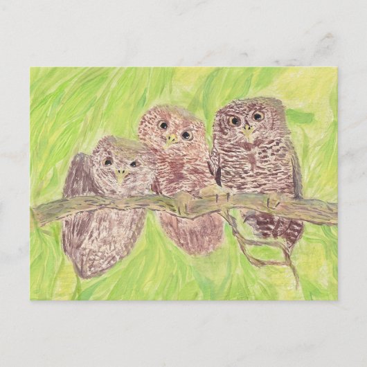 Drie kleine cowling-eigenaars - acrylschilderij. briefkaart (Voorkant)