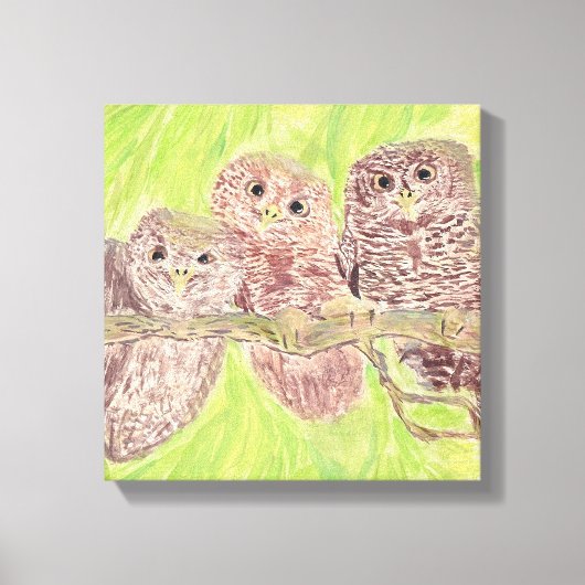 Drie kleine cowling-eigenaars - acrylschilderij. canvas afdruk (Voorkant)