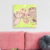Drie kleine cowling-eigenaars - acrylschilderij. canvas afdruk (Insitu (Woonkamer))